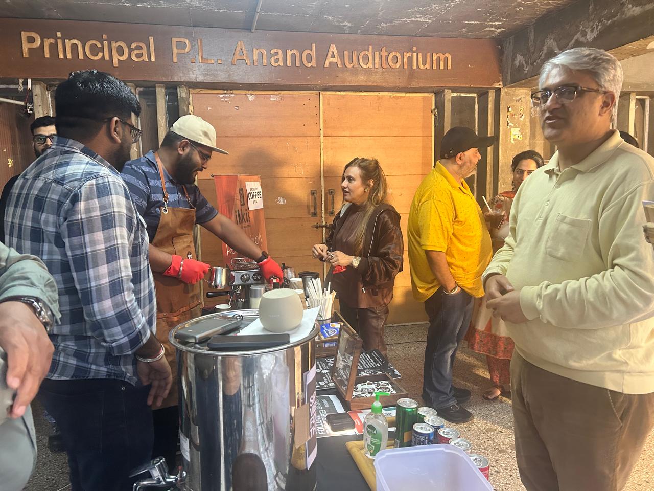 College fest live coffee bar at P.L. Anand Auditorium